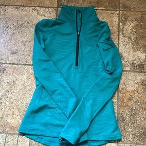 Teal Nike Pro Hyperwarm Half-zip XS